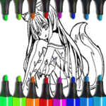 Anime Fox Girl Cute Coloring Pages